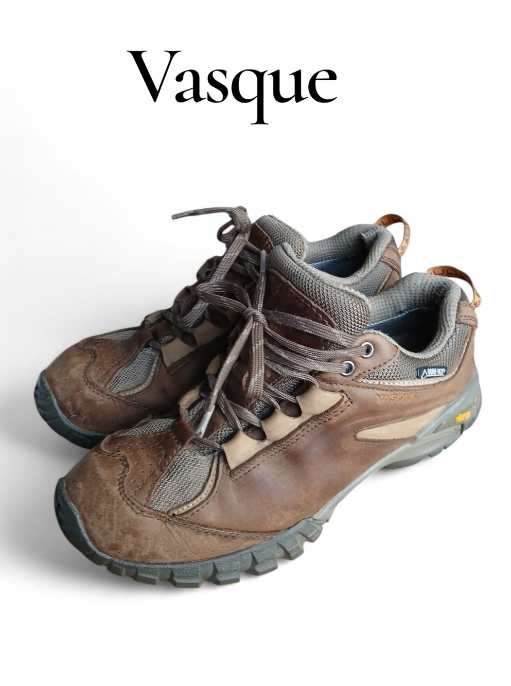 Vasque Women's Size 9 Brown Leather Low-Cut Hiking Boots with Gray Mesh